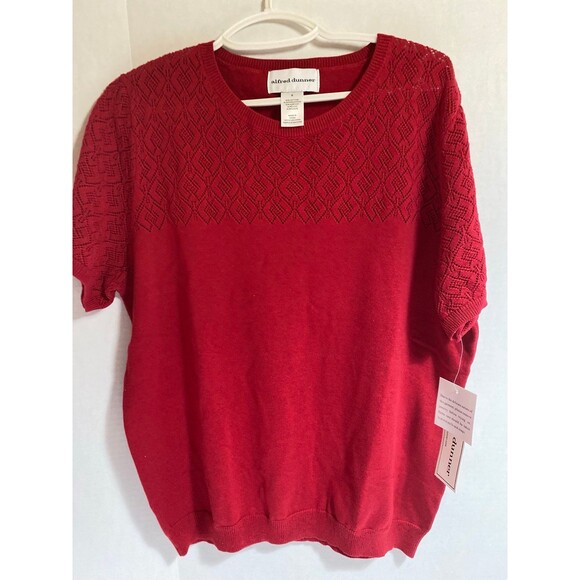 Alfred Dunner Red short sleeves sweater Size S cotton Blend NWT formal - Picture 9 of 10